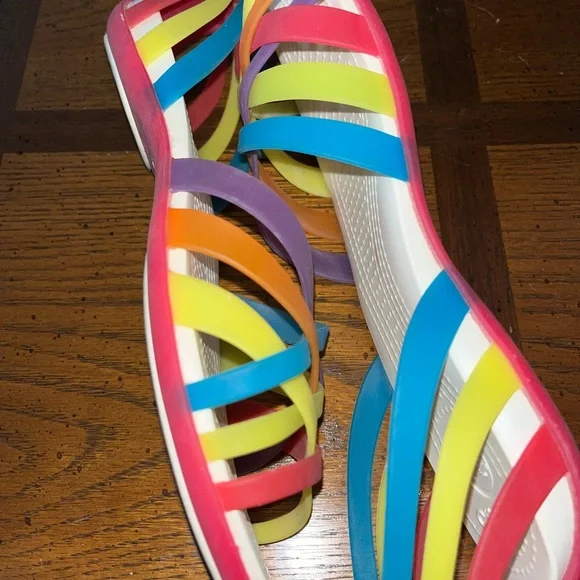 CROCS Blue and Purple Sandals Vibrant Summer Style - Picture 4 of 5